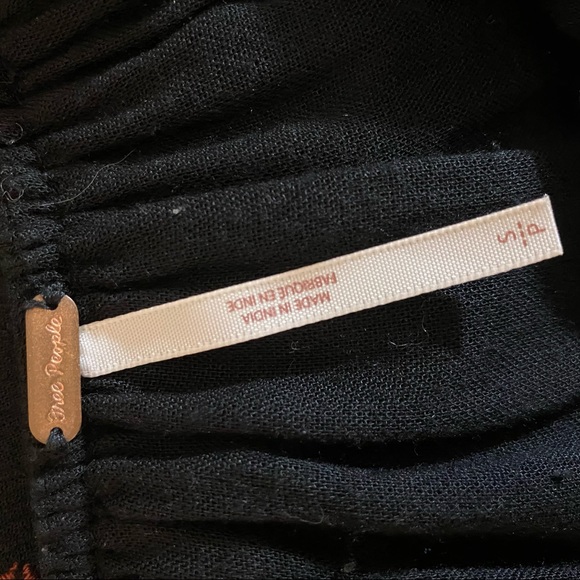 Free People Womens Dress Size Small Black Embroidered Back Cut-out Long Sleeves - Picture 7 of 11